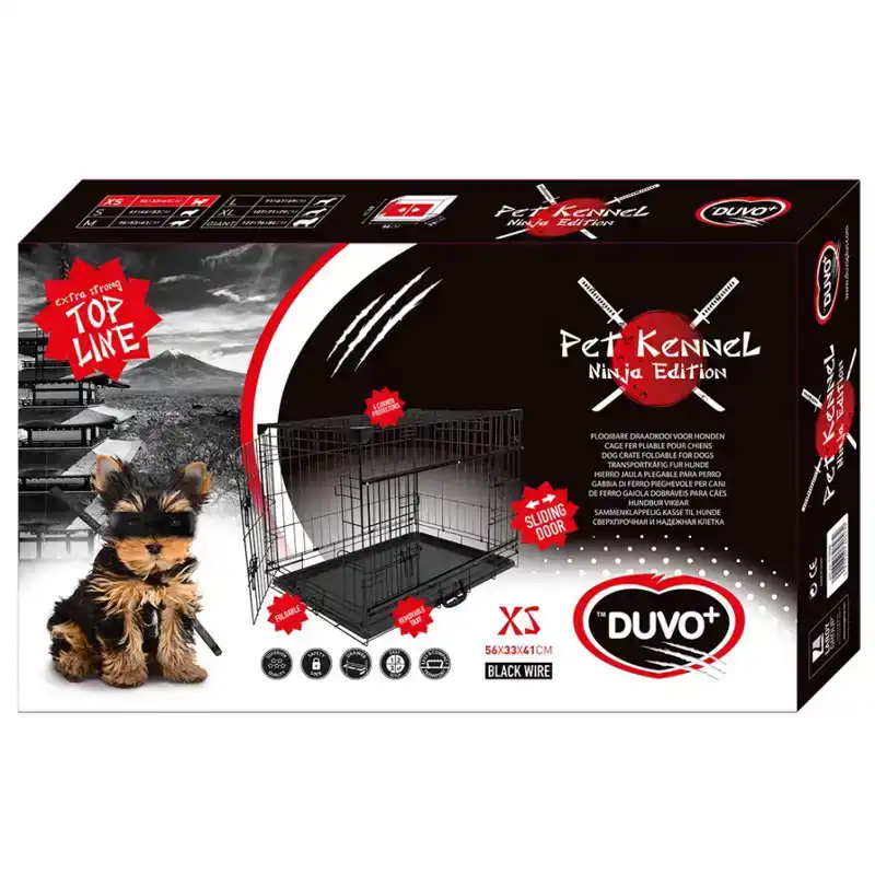 LR HUISKENNEL SCHUIFDEUR 56X33X41 CM ZWART