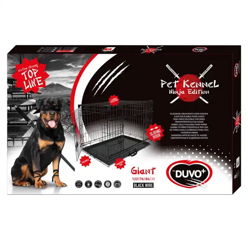 LR HUISKENNEL SCHUIFDEUR 122X76X84 CM ZWART