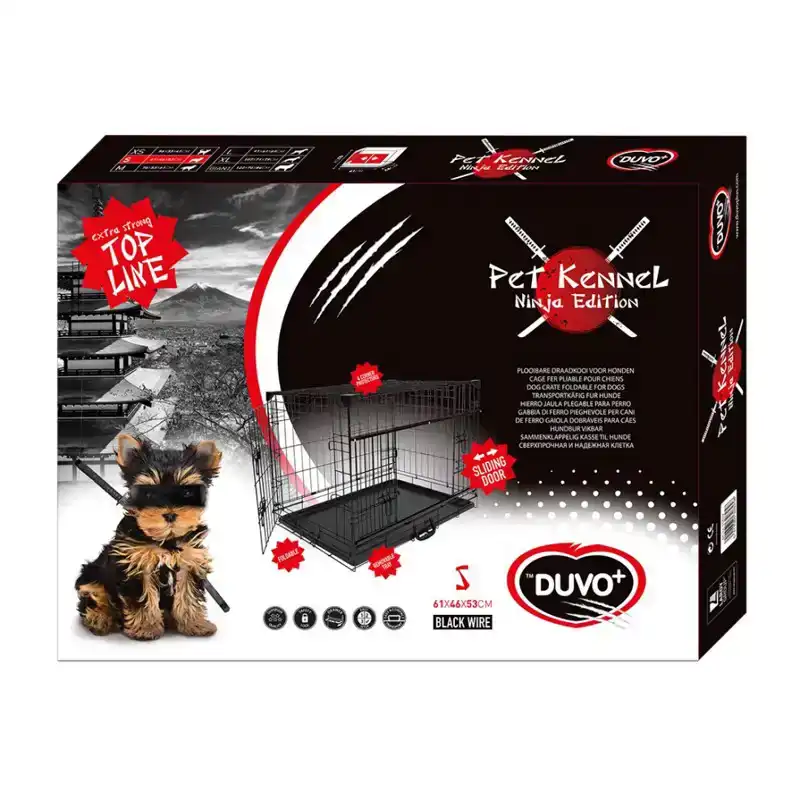 LR HUISKENNEL SCHUIFDEUR 61X46X53 CM ZWART