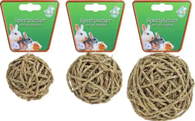 KNAAGDIERBAL MET BEL 14 CM NATURAL