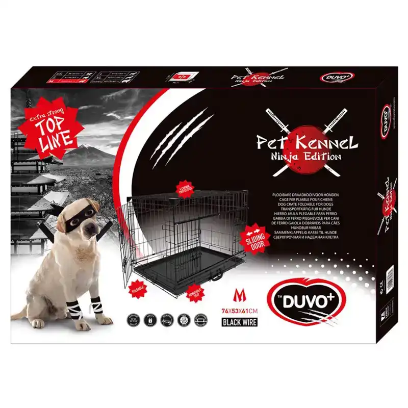 LR HUISKENNEL SCHUIFDEUR 76X53X61 CM ZWART