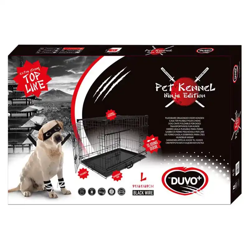 LR HUISKENNEL SCHUIFDEUR 91X61X69 CM ZWART