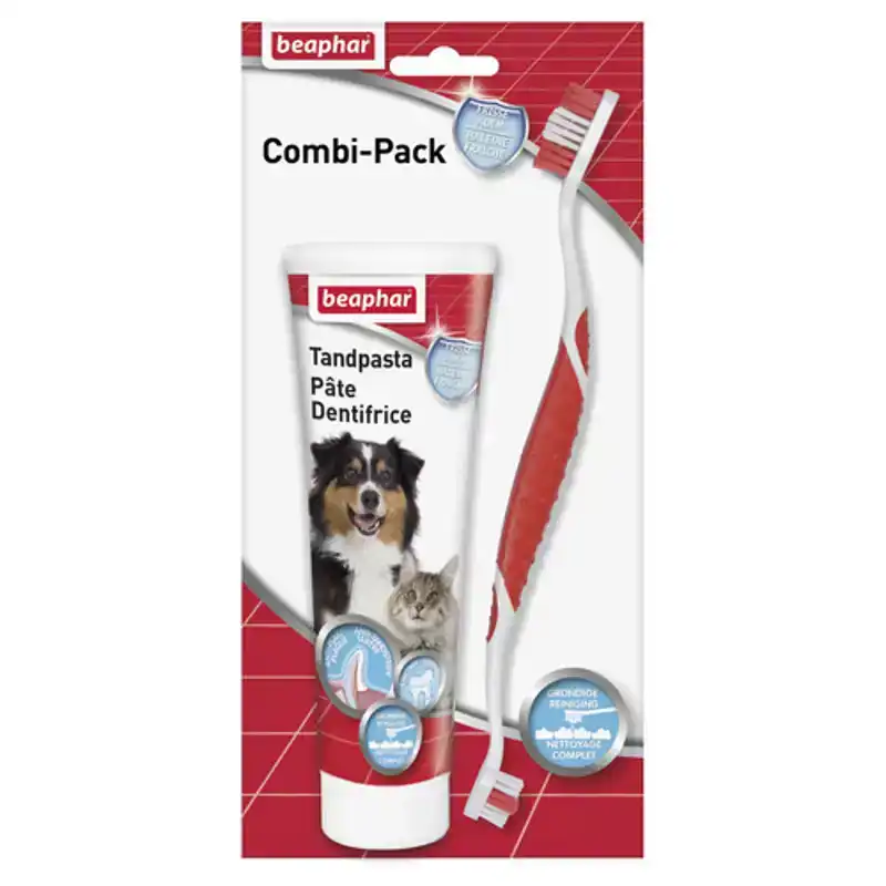BEAPHAR COMBIPACK TANDPASTA + TANDENBORSTEL