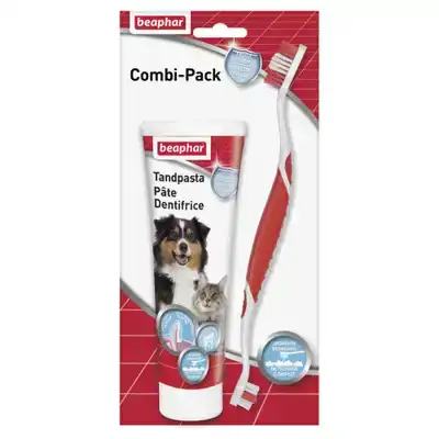 BEAPHAR COMBIPACK TANDPASTA + TANDENBORSTEL