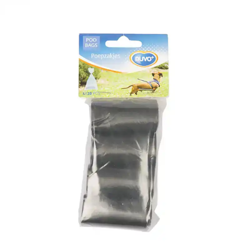 DUVO+ POEPZAKJES ROL 4X20 STUKS ZWART