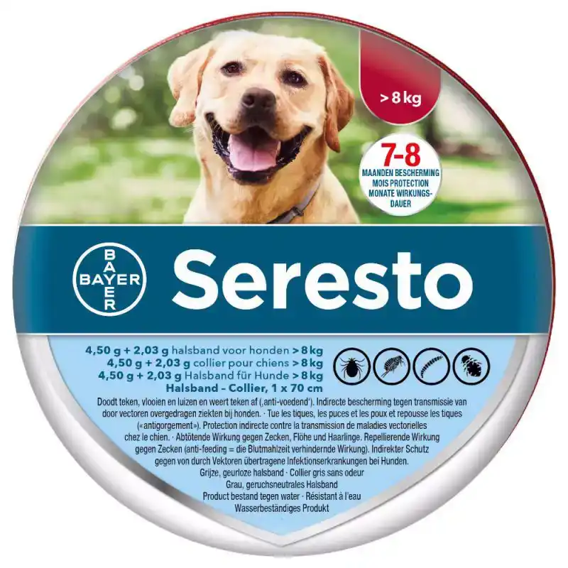 SERESTO VLOOIENBAND GROTE HOND VANAF 8KG