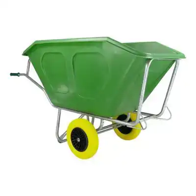 KRUIWAGEN FORT F&S, 500L GROEN VERZINKT ONDERSTEL 2-NML WIEL