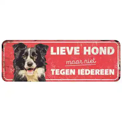D&D WAARSCHUWINGSBORD COLLIE ROOD