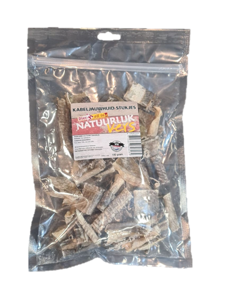 DIER ALL IN KABELJAUWHUID STUKJES 100 GRAM