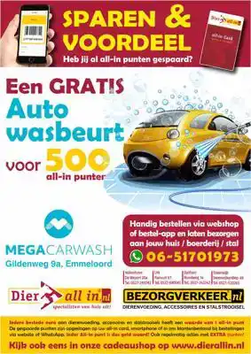 EEN GRATIS AUTO WASBEURT, 500 ALL-IN PUNTEN
