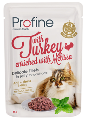 PROFINE CAT POUCH FILLETS IN JELLY TURKEY 85 GR