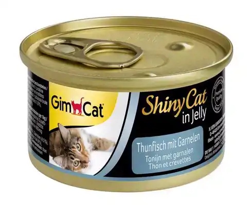 GIMCAT SHINYCAT IN JELLY TONIJN MET GARNALEN 70 GRAM GIMCAT