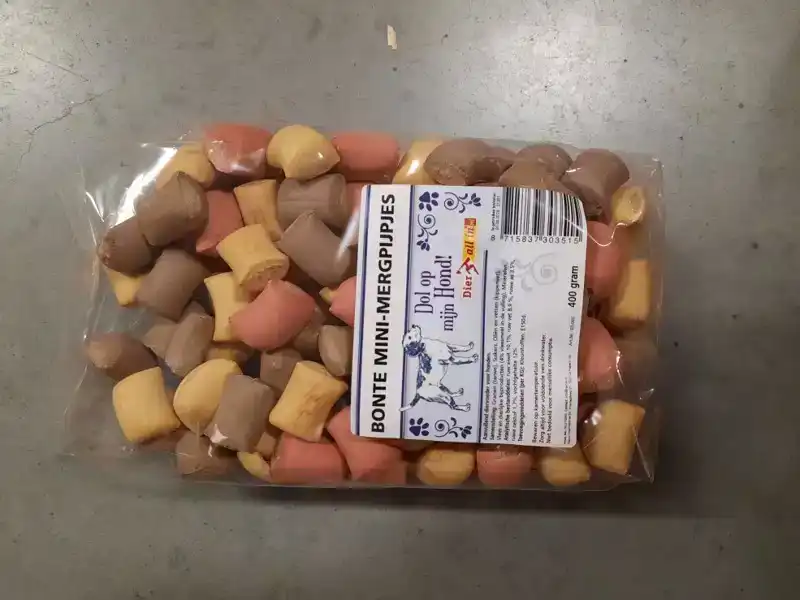 DIER ALL IN BONTE MERGPIJPJES 400 GR ZAKJE