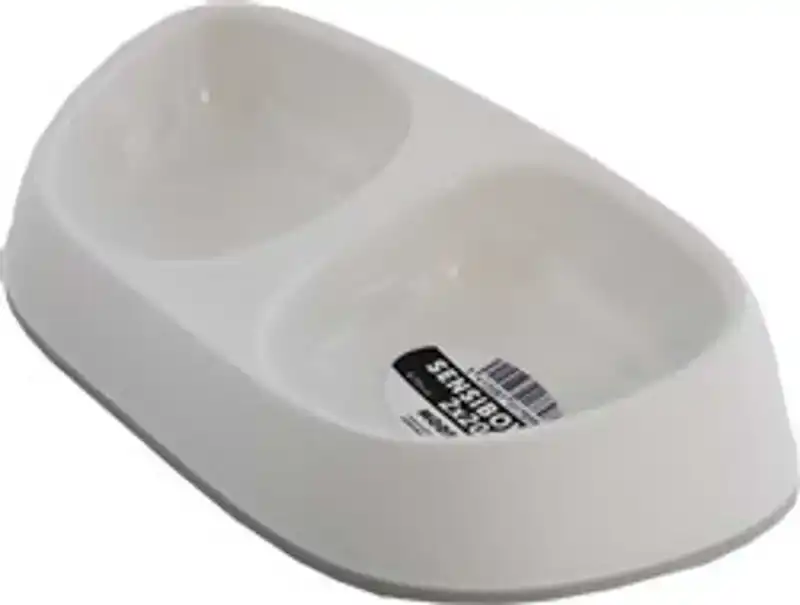 EETBAK KAT DUBBEL SENSI BOWL 2X200 ML WIT