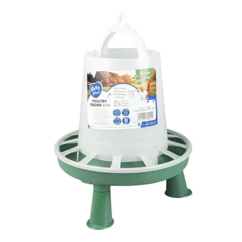 DUVOPLUS VOEDERBAK ECO MET POOTJES 3KG GROEN