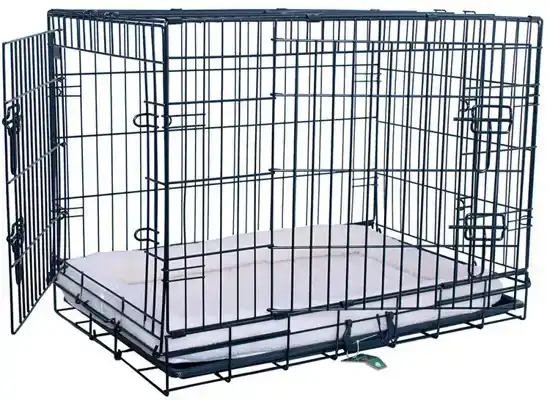HUISKENNEL 2-DEURS ZWART 76X48X58 CM