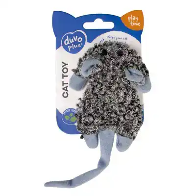 DUVO+ CUSHY KNISPER MUIS 18 CM GRIJS