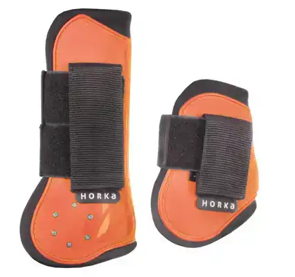 HORKA PVC BEENBESCHERMERSET STRASS, SET VAN 4 L ORANJE
