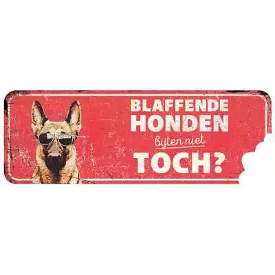 D&D WAARSCHUWINGSBORD GERMAN SHEPHERD ROOD