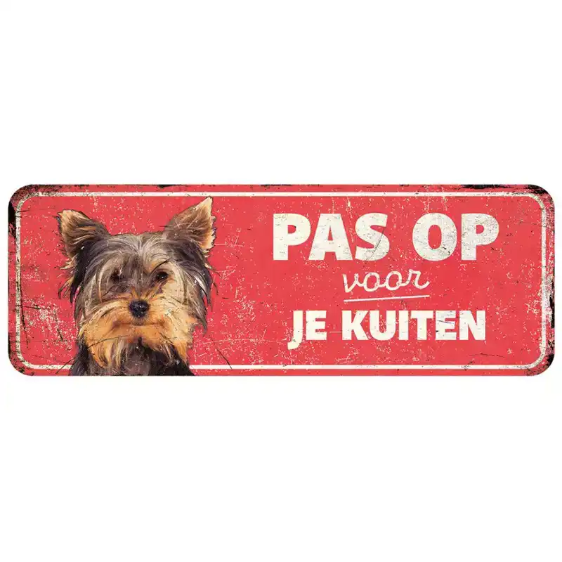 D&D WAARSCHUWINGSBORD TERRIER ROOD