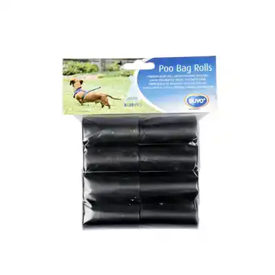 DUVO+ POEPZAKJES ROL 8X20 STUKS ZWART