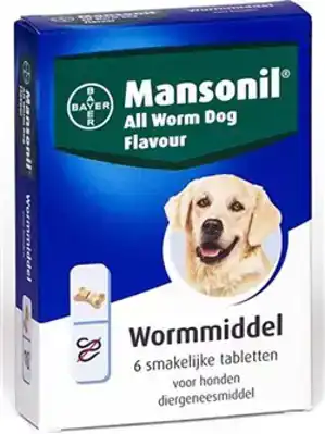 MANSONIL ALL WORM DOG TASTY BONE 6 TABL