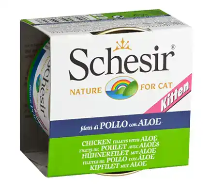 SCHESIR KAT BLIK KITTEN KIP-ALOE 85 GRAM