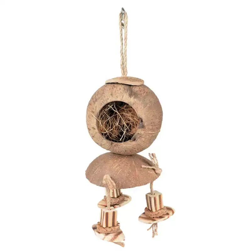 DUVO+ COCONUT JUNGLE HUIS MET HOUTBLOKJES 34X12X12CM