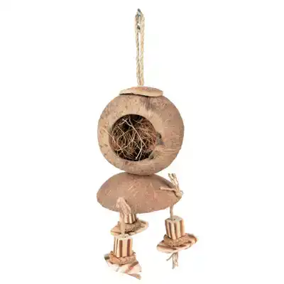 DUVO+ COCONUT JUNGLE HUIS MET HOUTBLOKJES 34X12X12CM