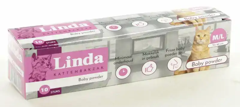 KATTENBAKZAK BABYPOWDER LINDA 10 ST