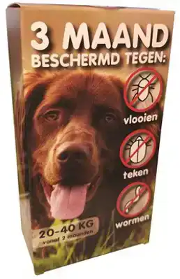 COMBIBOX ANTI-VLO, TEEK EN WORM 20-40KG HOND