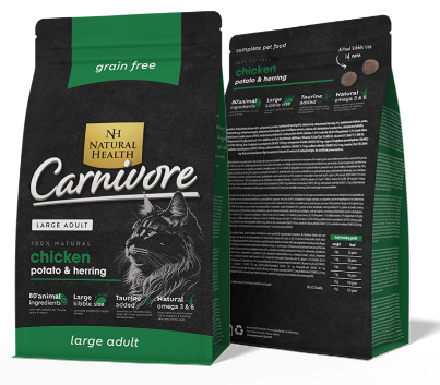 NATURAL HEALTH CAT CARNIVORE LARGE BITE 400 GRAM