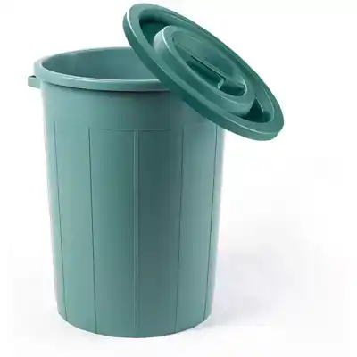 VOERTON MET DEKSEL XXL 75L GROEN