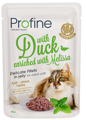 PROFINE CAT POUCH FILLETS IN JELLY DUCK 85 GR