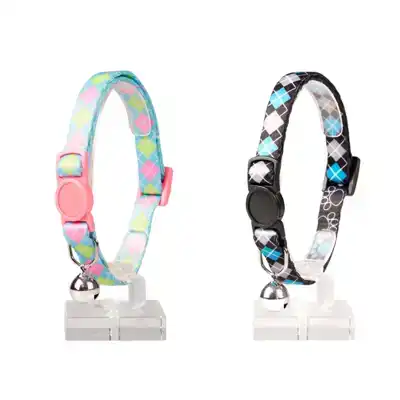 DUVO+ KATTENHALSBAND SCHOTSE RUITEN MIX KLEUR