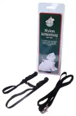 NYLON KITTENTUIG MET LIJN ZWART