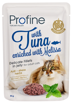 PROFINE CAT POUCH FILLETS IN JELLY TUNA 85 GR