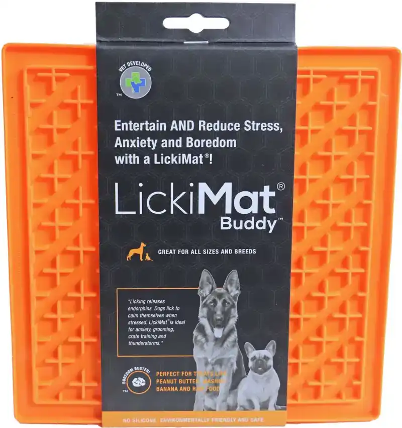 LICKIMAT LIKMAT BUDDY HOND ORANJE 20CM