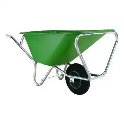 KRUIWAGEN FORT F&S, 165L GROEN HDPE BAK, VERZINKT ONDERSTEL