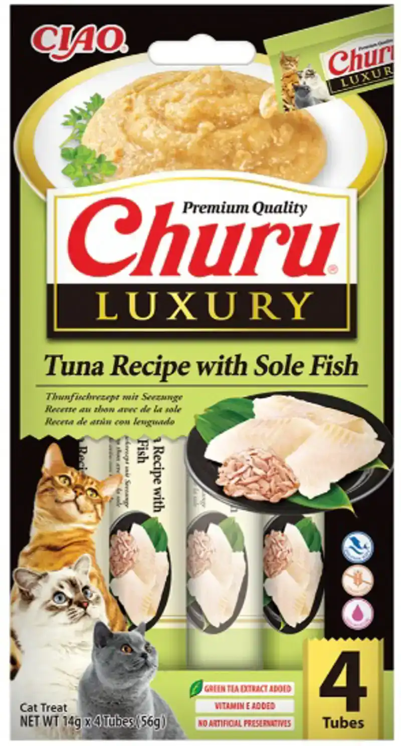 INABA CHURU LUXURY TUNA WITH SOLE FISH 4ST