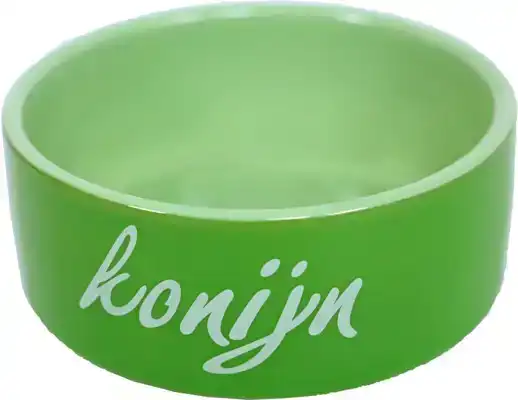 KONIJNEN EETBAK STEEN GROEN 12CM