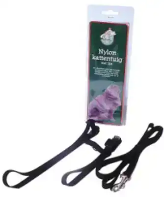 NYLON KATTENTUIG MET LIJN ZWART