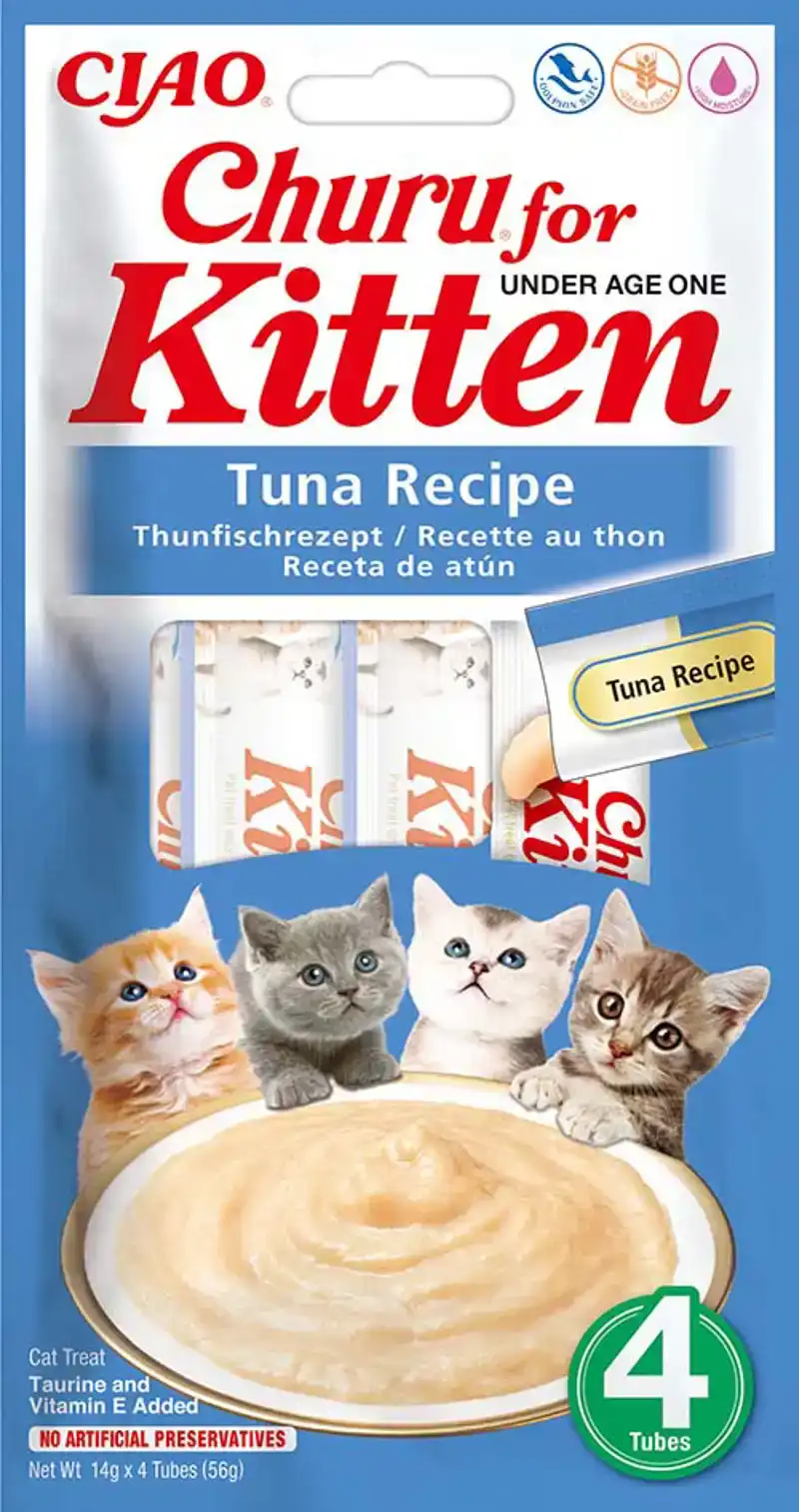INABA CHURU FOR KITTEN TUNA RECIPE 4ST