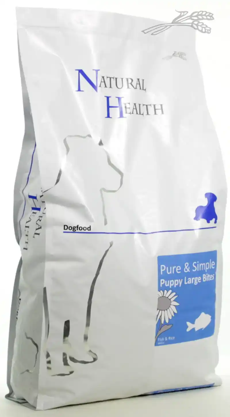 NATURAL HEALTH DOG FISH & RICE PUPPY LARGE BITE 7,5KG