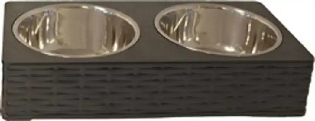 DINNERSET RVS/PL.WICKER 30CM ZWART