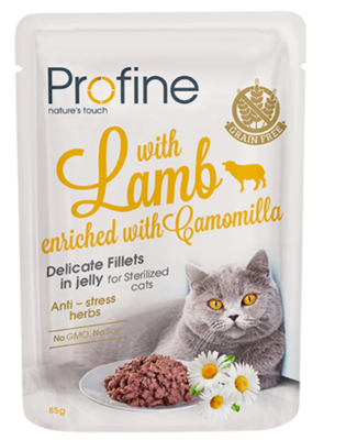 PROFINE CAT POUCH FILLETS IN JELLY LAMB 85 GR