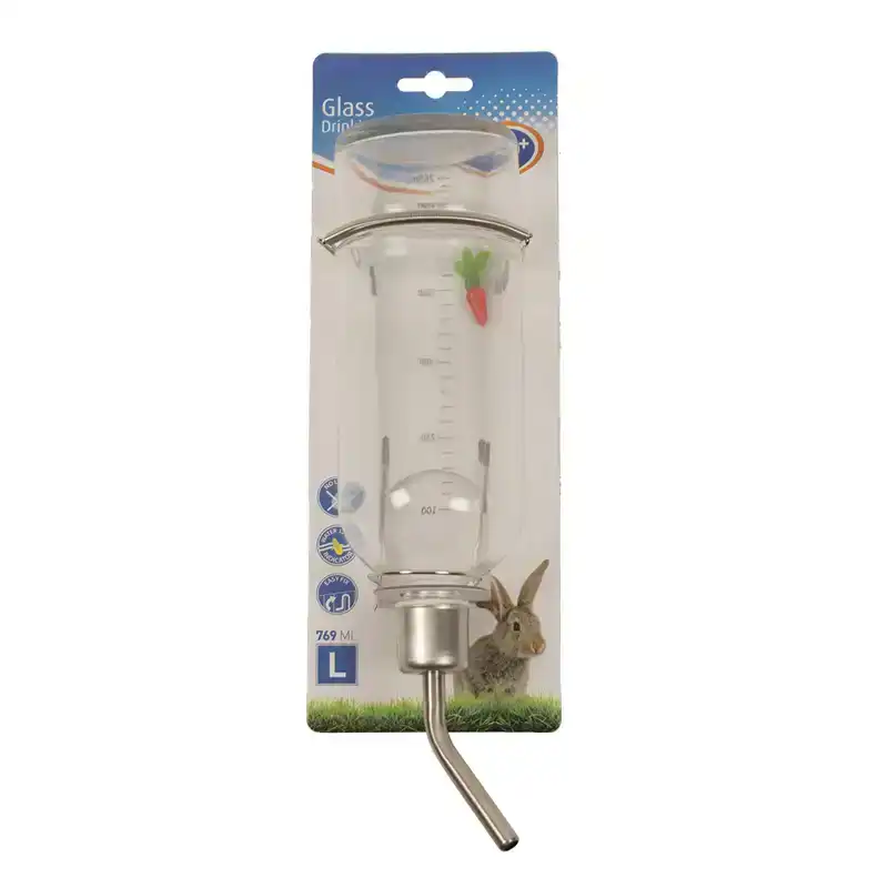 GLAZEN DRINKFLES VOOR KNAAGDIEREN LARGE