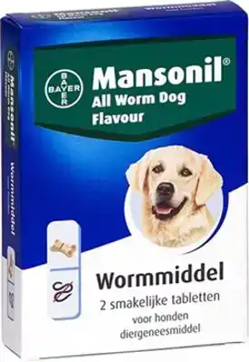 MANSONIL ALL WORM DOG TASTY BONE 2 TABL