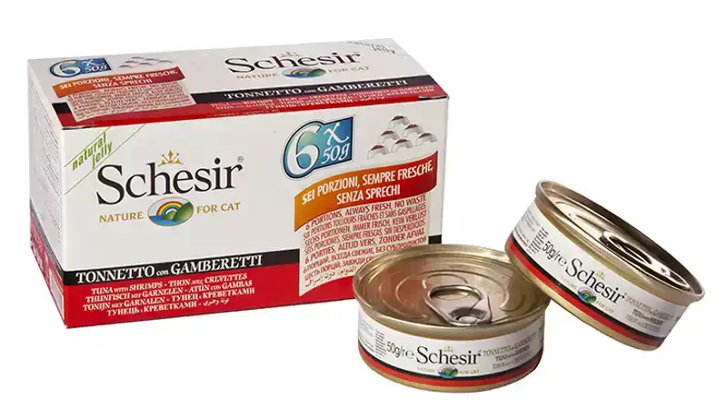 SCHESIR KAT MP BLIK TONIJN-GARNALEN IN GELEI 6 X 50 GRAM