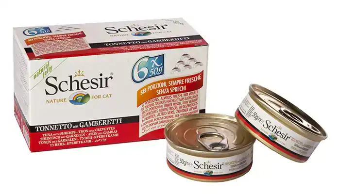 SCHESIR KAT MP BLIK TONIJN-GARNALEN IN GELEI 6 X 50 GRAM